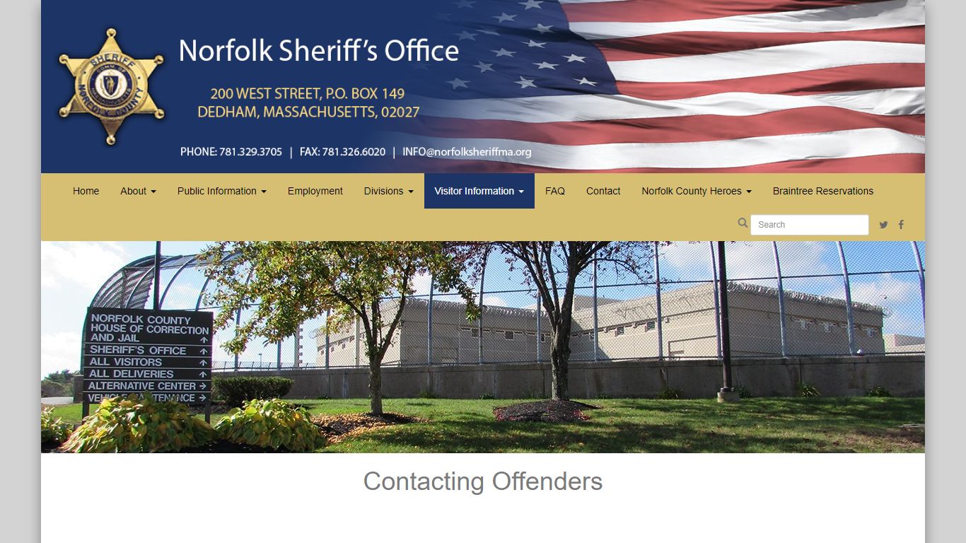 Norfolk County Sheriff's Office | Contacting Offenders